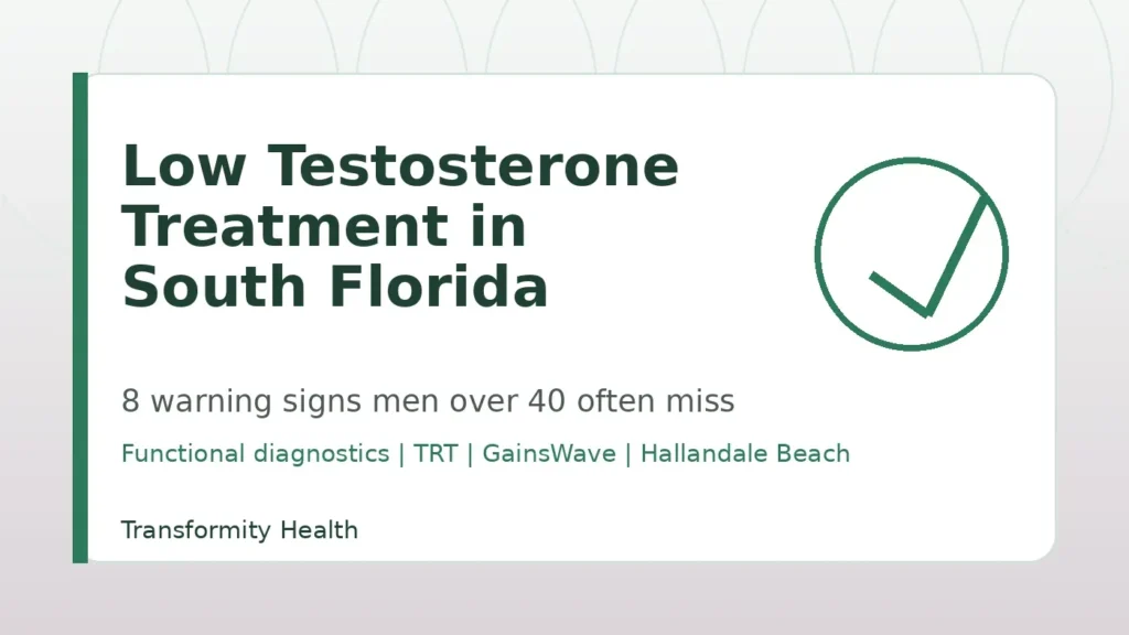 Low testosterone treatment in South Florida for men over 40