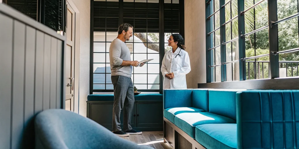 Physician consultation about diabetes and erectile dysfunction