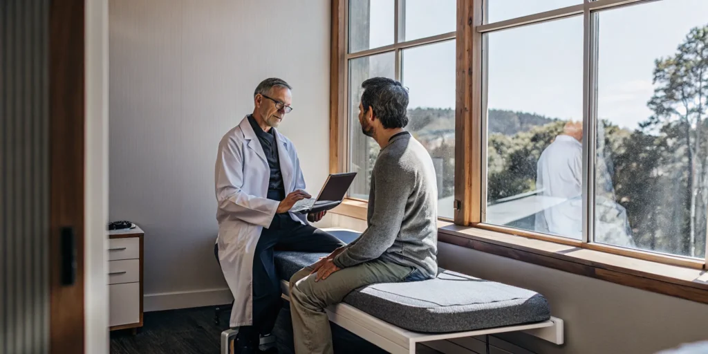 Physician consultation about shockwave therapy for ED