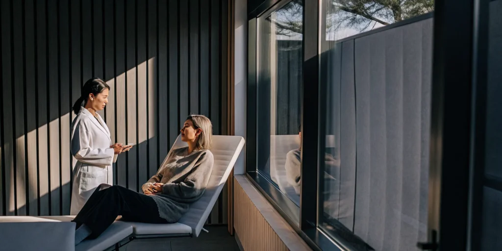 Woman discussing fertility health with a physician